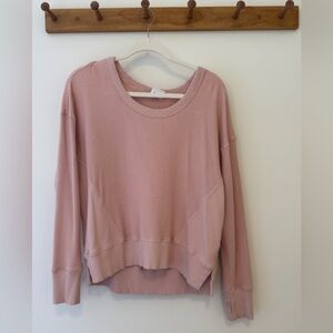 Aerie Soft Pink Waffle Knit Pullover Sweater XS